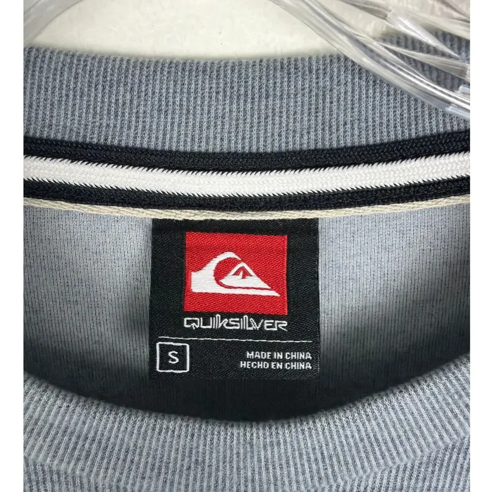 Quiksilver‎ Mens Long Sleeve Shirt Small Blue Soft Lightweight Sweatshirt